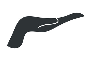 Element of hand set in flat black design. in this mesmerizing illustration, as it highlights the graceful gesture of a hand and the intricacy of its fingers. Vector illustration.