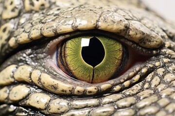 eye-level shot of alligators jawline and teeth