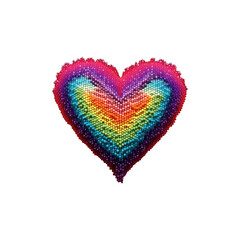 Decorative beaded heart clipart. Generative AI