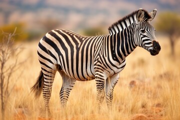 Fototapeta na wymiar a grevys zebra grazing in the african grasslands