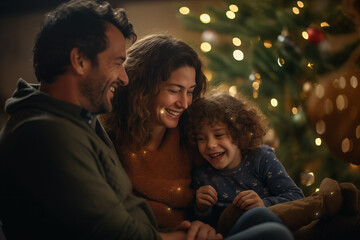 Family reunion at the christmas tree