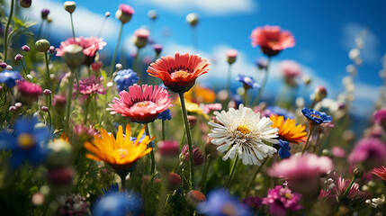 Fototapeta na wymiar field of flowers HD 8K wallpaper Stock Photographic Image