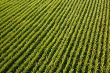 diagonal lines of a cornfield