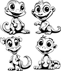 Gecko animal, a cute Image, coloring page