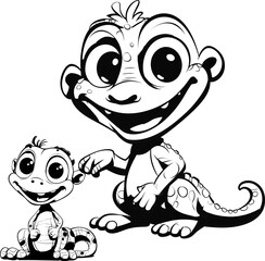 Gecko animal, a cute Image, coloring page