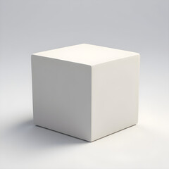 Naklejka premium White 3d cube, box on white background