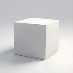 Fototapeta premium Simple box on white background, 3d cube 