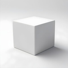 Fototapeta premium Simple box on white background, 3d cube 
