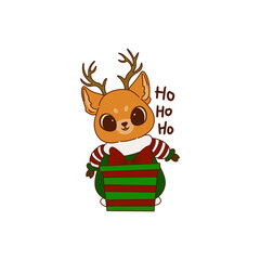 Cartoon christmas deer