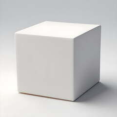 Simple box on white background, 3d cube 