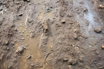footprints on the muddy trail