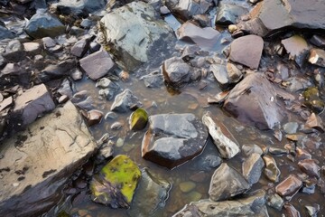 Fototapeta premium stones sunken in wet mud