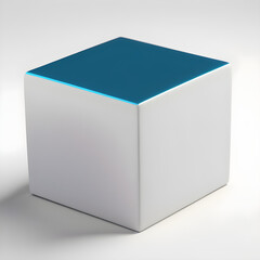 Simple box on white background, 3d cube 