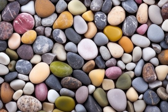 pile of mixed colored pebbles