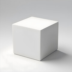 Fototapeta premium Simple box on white background, 3d cube 