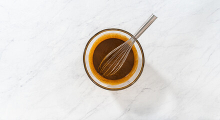 Gingerbread bundt cake with caramel filling