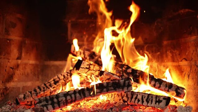 Fireplace 4k. Asmr sleep. Fire in fireplace. Cozy Fireplace Night . Get Ready for a Relaxing Evening. 
