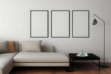 Podium Display Home office concept, picture frame mockup, wall background, Elegant working space, interior design