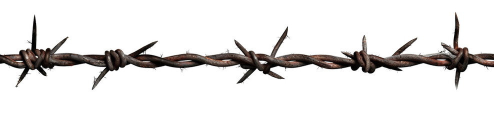 Barbed wire cut out - obrazy, fototapety, plakaty