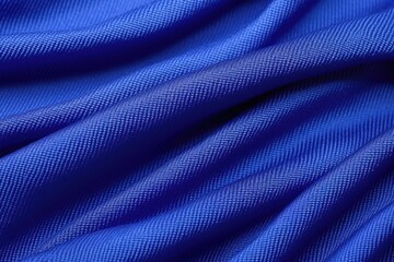 macro detail of textured twill fabric in royal blue color
