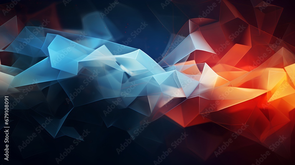 Poster a vibrant digital abstract background featuring dynamic, flowing waves in a spectrum of colors, crea