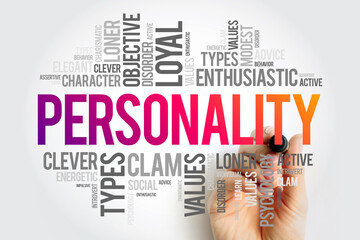 Personality - characteristic sets of behaviors, cognitions, and emotional patterns, word cloud...