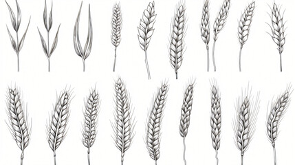 Set of wheat ears