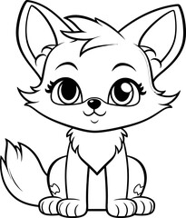 Fox animal coloring page