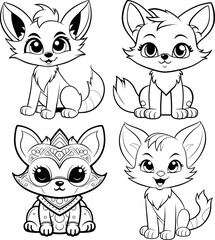 Fox animal coloring page