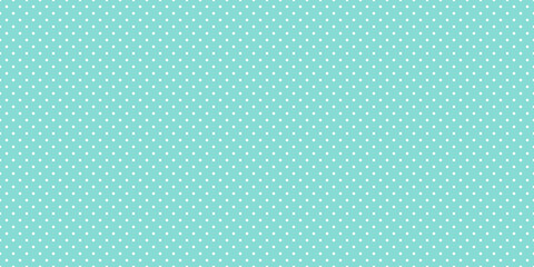 Seamless white polka dot pattern on blue background - obrazy, fototapety, plakaty