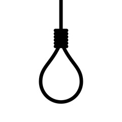 Suicide hang rope icon on white background