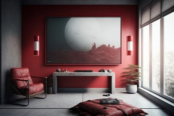 Red and Slate Gaming Room