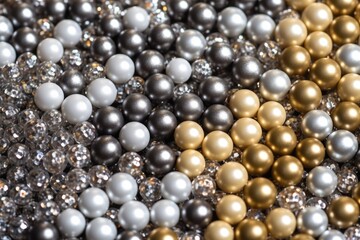 shimmering surface of metallic beads
