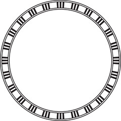 Vector round black monochrome Egyptian ornament. Endless circle border, ancient Egypt frame..