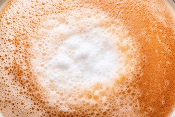 frothy foam on surface of a cup of coffee