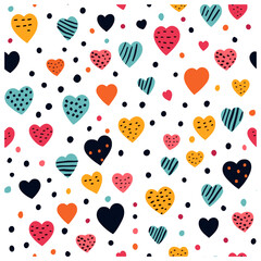 Seamless pattern with hearts background.