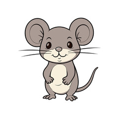 Cute mouse illustration, isolated on transparent background.