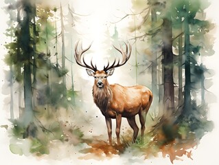 Nature's Majesty: Elk in the Woods