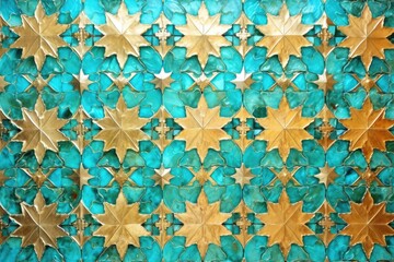 exotic turquoise and gold ceramic tiles