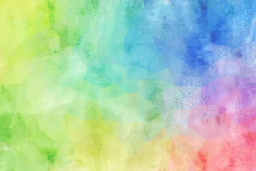 Zelfklevend Fotobehang 水彩テクスチャのカラフルなアブストラクト背景 © saku