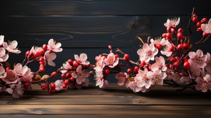 Spring Blooming Branches On Wooden Background, HD, Background Wallpaper, Desktop Wallpaper