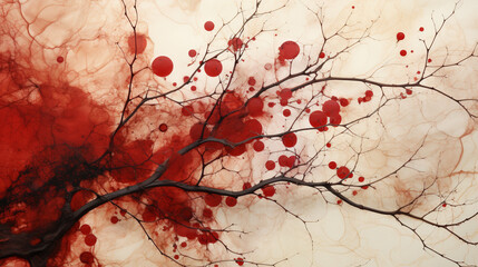 red cherry blossom HD 8K wallpaper Stock Photographic Image