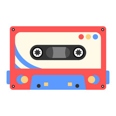 Colorful Cassette Retro Illustration