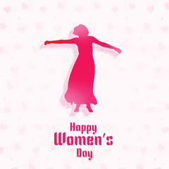 Happy women's day post or banner design with pink or white 8 march background vector file