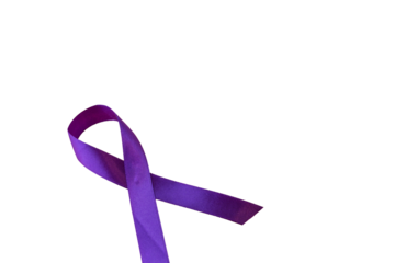 purple ribbon isolated, women's day sign on a transparent background