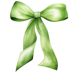 watercolor green ribbon, green ribbon clipart for graphic resources