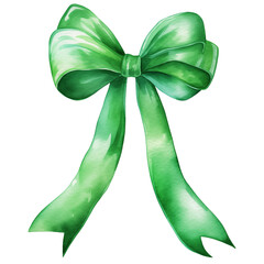 watercolor green ribbon, green ribbon clipart for graphic resources