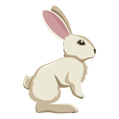 Hare. Cartoon graphic drawing.  Close-up. White background. For web design, print, kids illustrations, stickers.