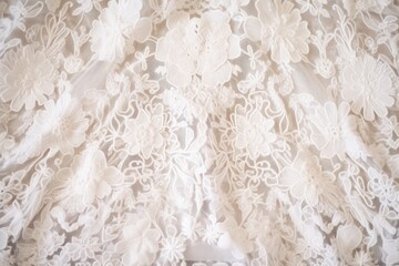 lacy details in a white wedding dress