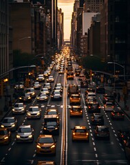 Fototapeta na wymiar Urban cars traffic on busy city road streets with speed